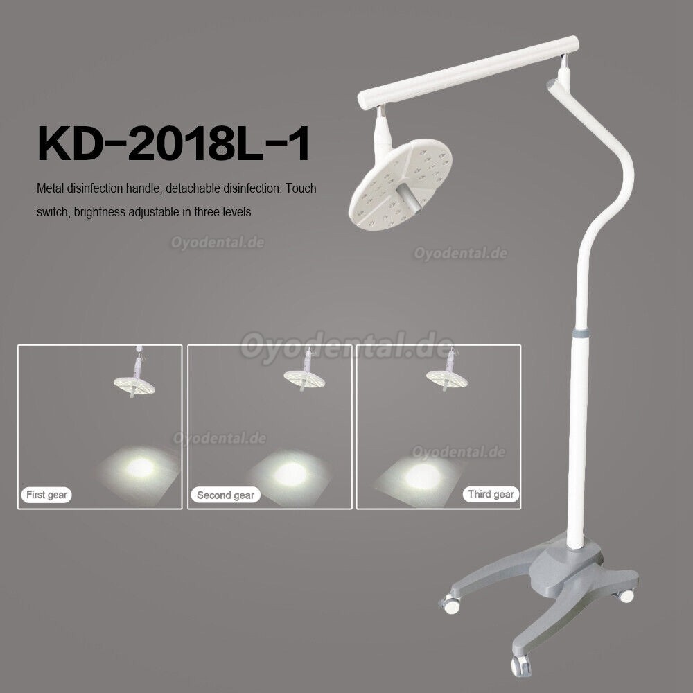 KWS KD-2018L-1 Mobiles zahnmedizinisches LED-Licht Schattenloses Untersuchungs-Chirurgielicht Touch-Schalter