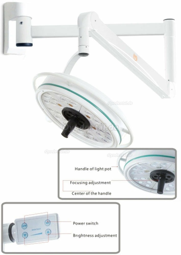 KWS KD-2036D-1 108W Wandmontierte Schattenlose Lampe für Chirurgische Medizinische Untersuchungen