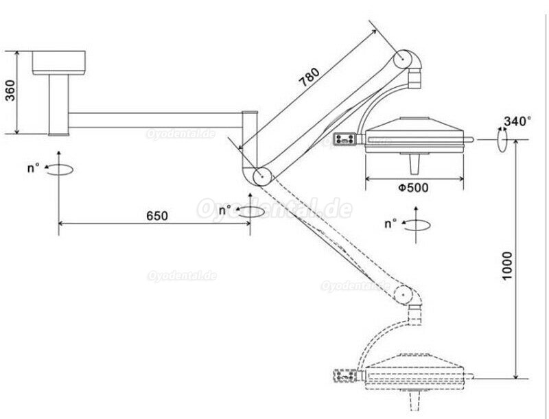 KWS KD-2036D-2 108W Ceiling LED Shadowless Lamp Surgical Medical Exam Light KWS KD-2036D-2 108W Ceiling LED Shadowless Lamp Surgical Medical Exam Light