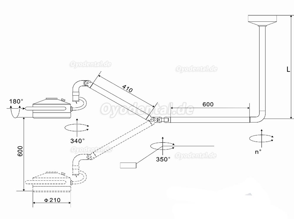 KWS® KD-202D-3C 36W LED Deckenmontage Dental Chirurgische Lampe Schattenlos