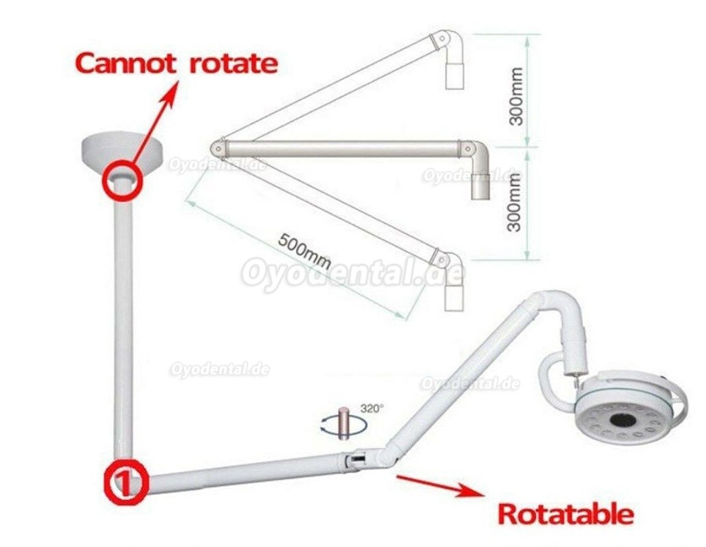 KWS® KD-202D-3C 36W LED Deckenmontage Dental Chirurgische Lampe Schattenlos