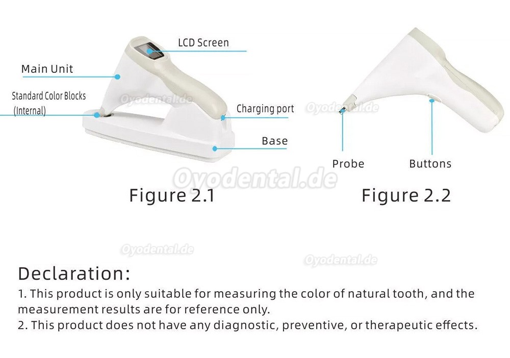 Dental LED Zahnfarbkomparator Digitales Farbmessgerät mit Zahnfarbskala
