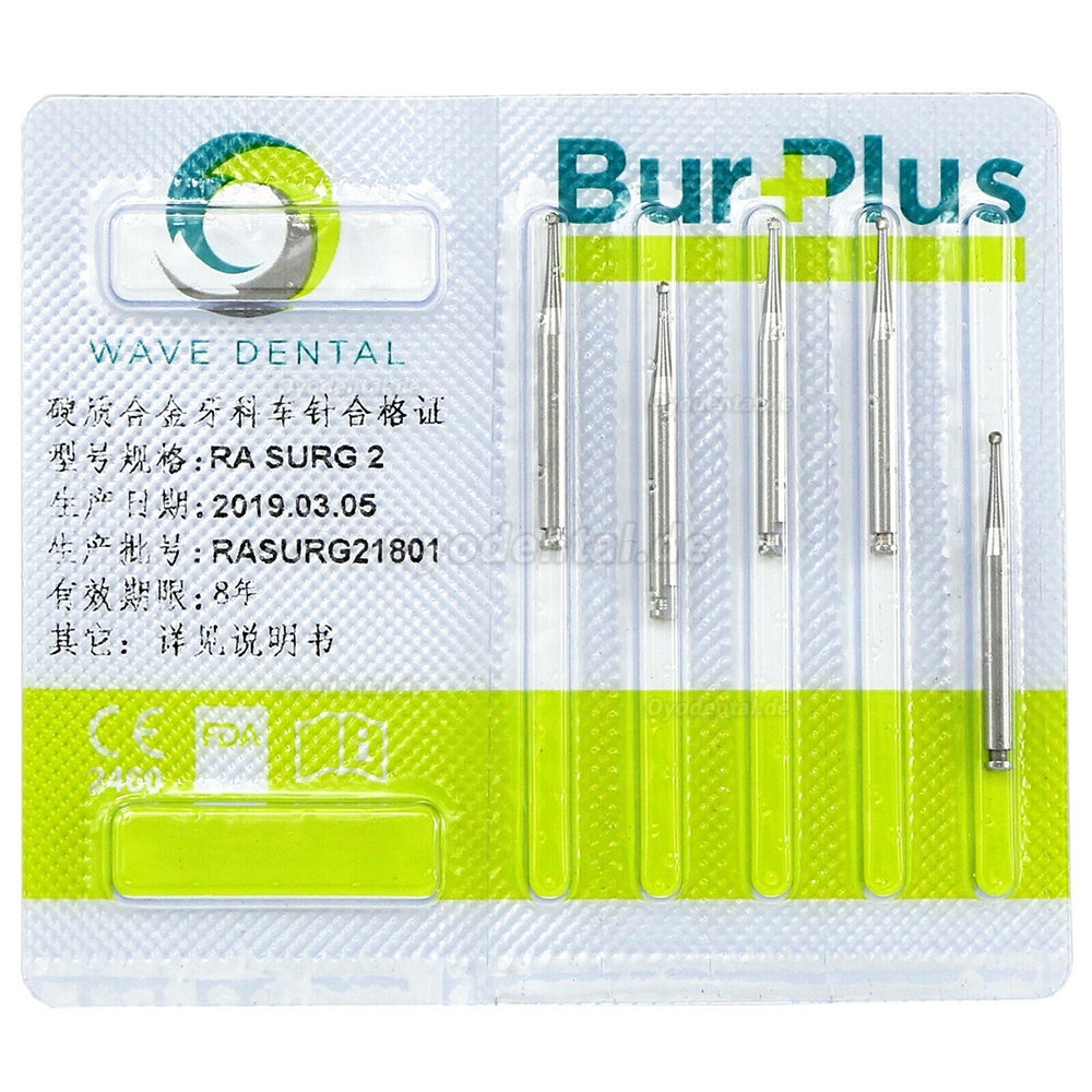 10 Packungen WAVE Dental Wolframcarbid Latch Bohrer Rundbohrer Niedriggeschwindigkeit RA SURG 2 4 5 6 8