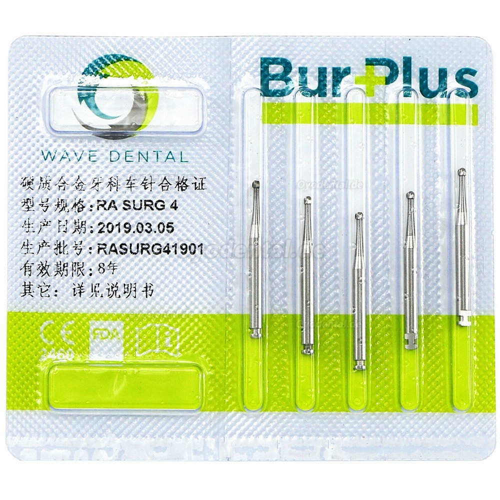 10 Packungen WAVE Dental Wolframcarbid Latch Bohrer Rundbohrer Niedriggeschwindigkeit RA SURG 2 4 5 6 8