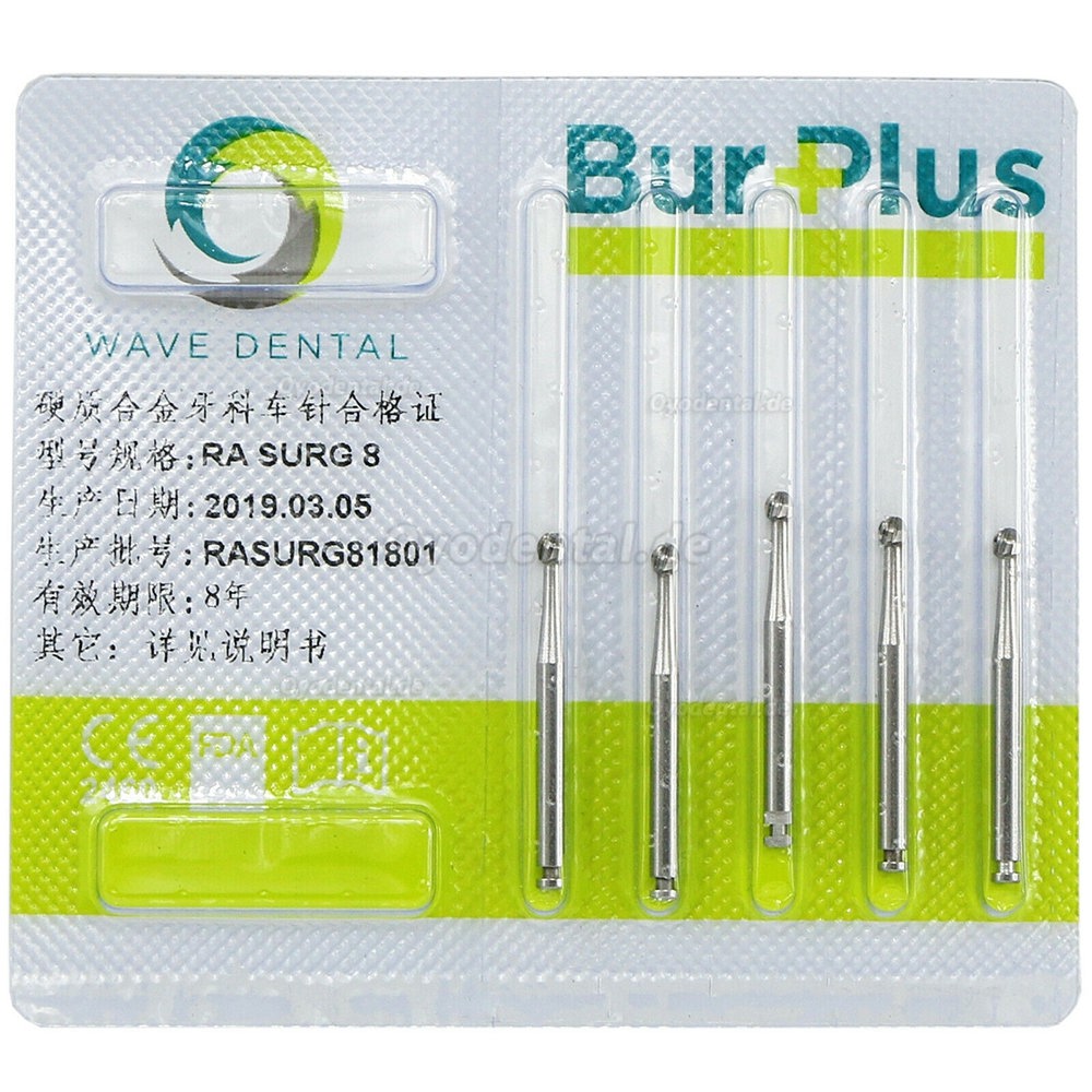 10 Packungen WAVE Dental Wolframcarbid Latch Bohrer Rundbohrer Niedriggeschwindigkeit RA SURG 2 4 5 6 8