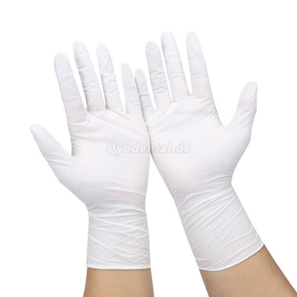 100 Stück / Los Einweg-Medizinhandschuhe aus Latex Universalreinigungsarbeit Fingerhandschuhe Latex-Schutznahrungsmittel für zu Hause