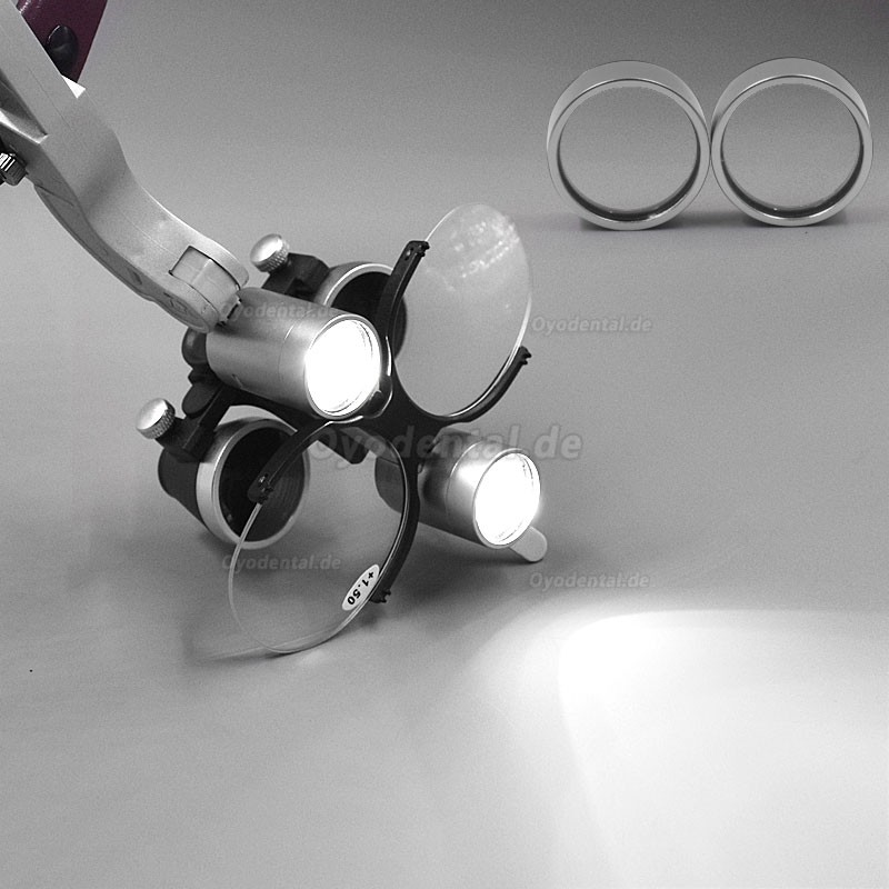 2.5X/3.5X Zahnärztliche Binokularlupen mit Kopfband und 5W LED-Scheinwerfer