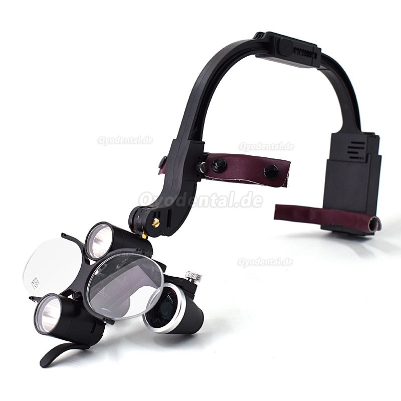 2.5X/3.5X Zahnärztliche Binokularlupen mit Kopfband und 5W LED-Scheinwerfer