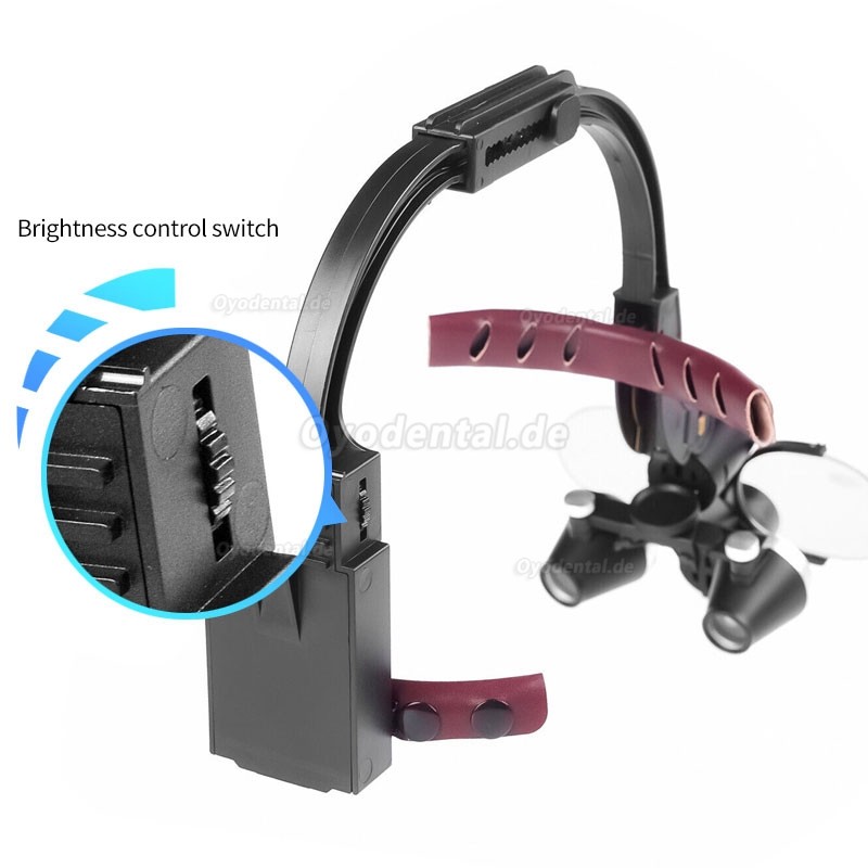 2.5X/3.5X Zahnärztliche Binokularlupen mit Kopfband und 5W LED-Scheinwerfer