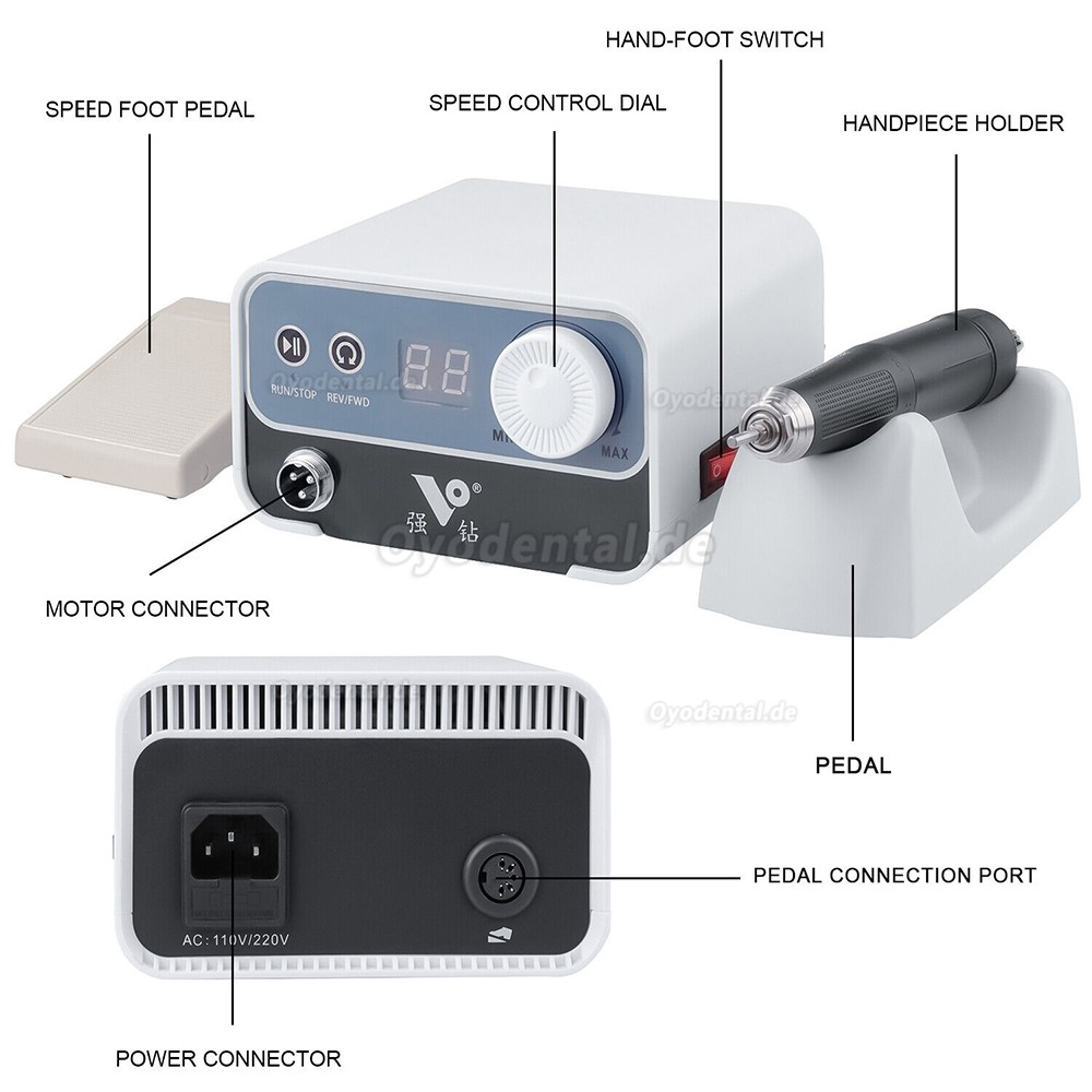 Dentallabor Bürstenloser Mikromotor Polier-Mikromotor-Poliermaschine 50.000 U/min Handstück