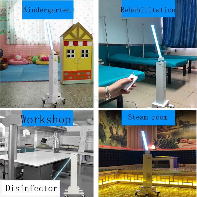 Indoor Mobile UV Sterilizer Disinfection Lamp Germicidal UV Sterilizing Light with Wheels