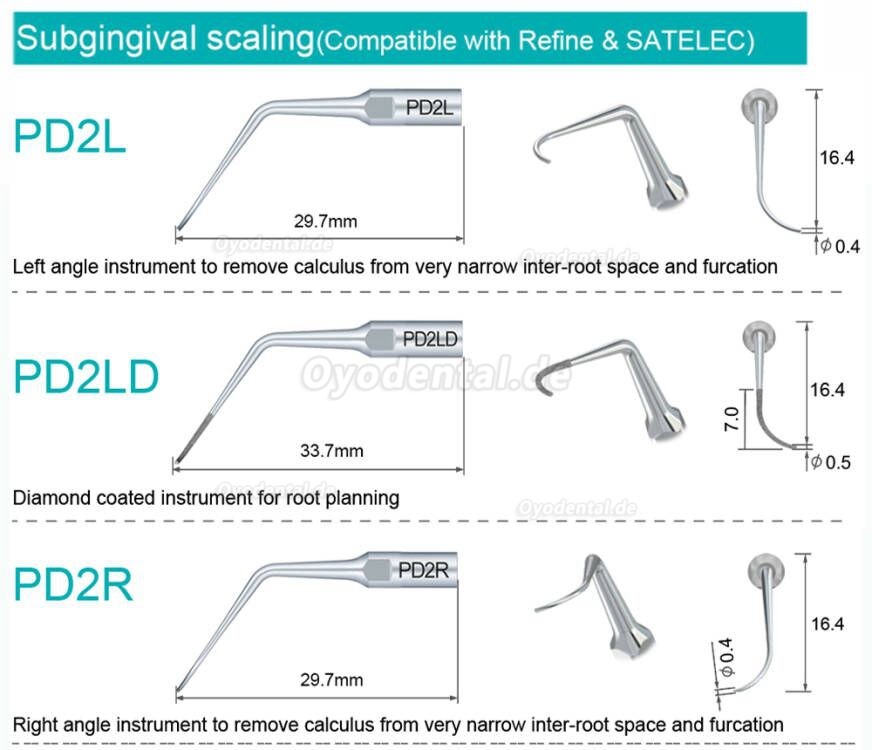 Refine Ultraschall Spitzen P10 P11 P12 P14L P18 P20 P20L P20R P21 22 LR Kompatibel mit Woodpecker EMS