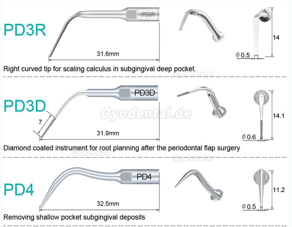 Refine Ultraschall Spitzen P10 P11 P12 P14L P18 P20 P20L P20R P21 22 LR Kompatibel mit Woodpecker EMS