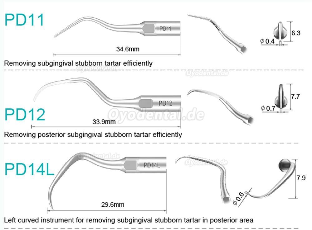 Refine Ultraschall Spitzen P10 P11 P12 P14L P18 P20 P20L P20R P21 22 LR Kompatibel mit Woodpecker EMS