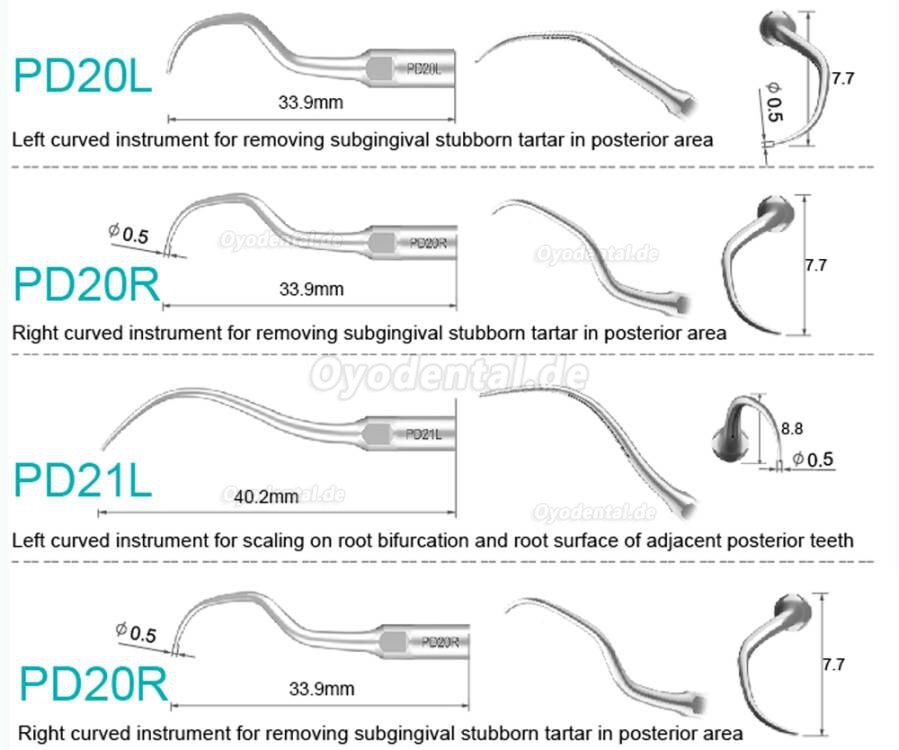 Refine Ultraschall Spitzen P10 P11 P12 P14L P18 P20 P20L P20R P21 22 LR Kompatibel mit Woodpecker EMS