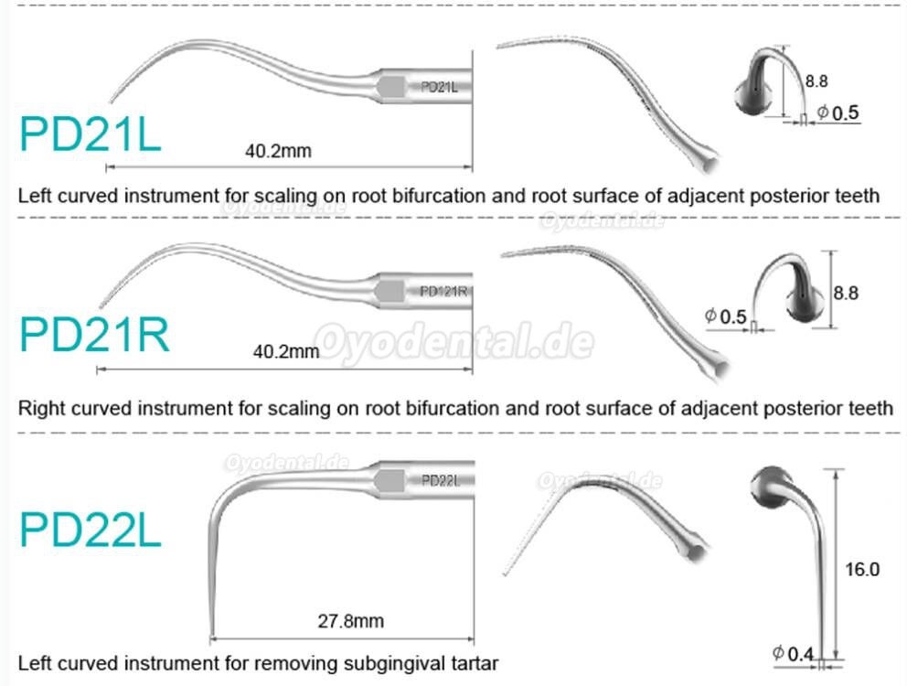 Refine Ultraschall Spitzen P10 P11 P12 P14L P18 P20 P20L P20R P21 22 LR Kompatibel mit Woodpecker EMS