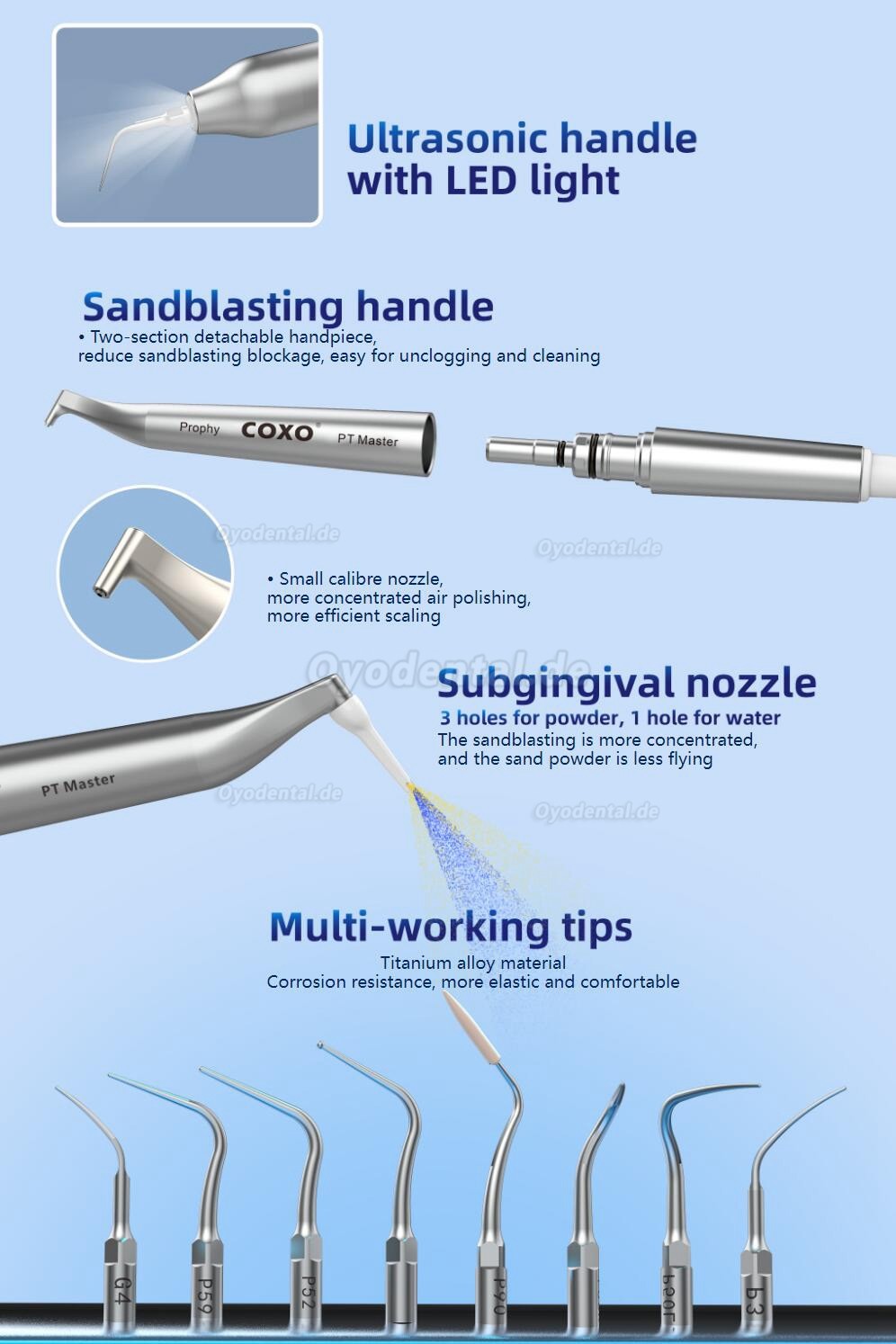 YUSENDNET COXO PT MASTER Dentaler Ultraschall-Scaler und Air-Polisher-Luftstrommaschine YUSENDNET COXO PT MASTER Dentaler Ultraschall-Scaler und Air-Polisher-Luftstrommaschine