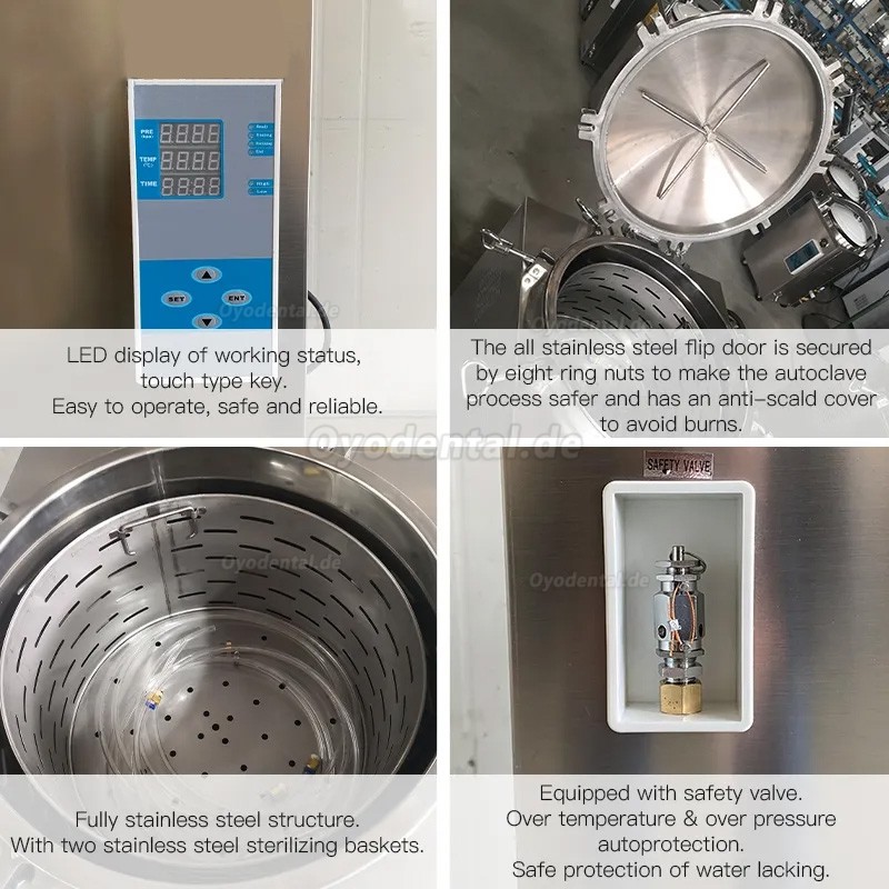 35L-150L Automatischer Großer Vertikaler Hochdruck Dampfautoklav-Sterilisator 105℃-134℃