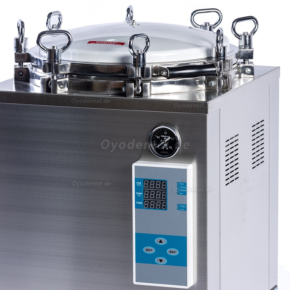 35L-150L Automatischer Großer Vertikaler Hochdruck Dampfautoklav-Sterilisator 105℃-134℃