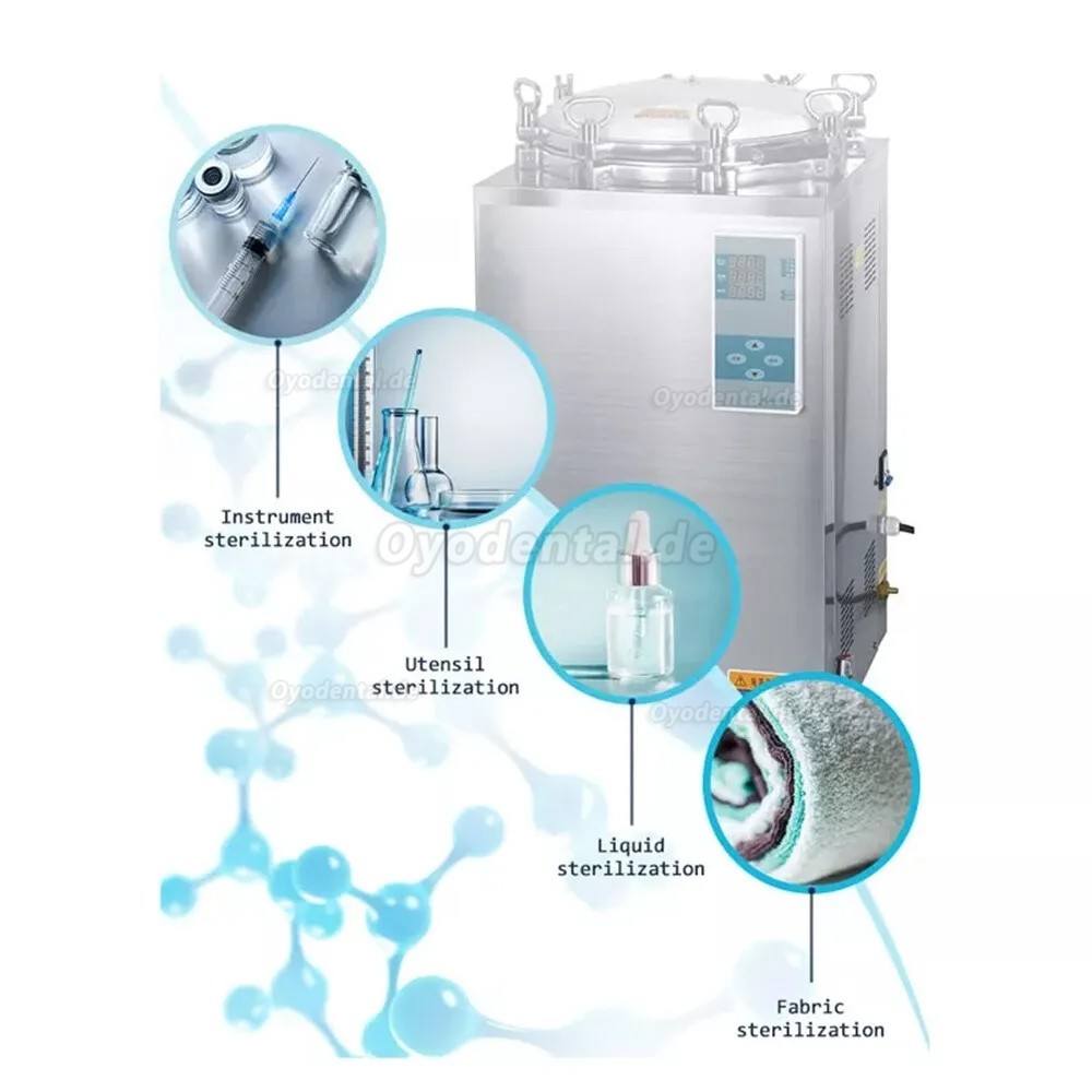 35L-150L Automatischer Großer Vertikaler Hochdruck Dampfautoklav-Sterilisator 105℃-134℃