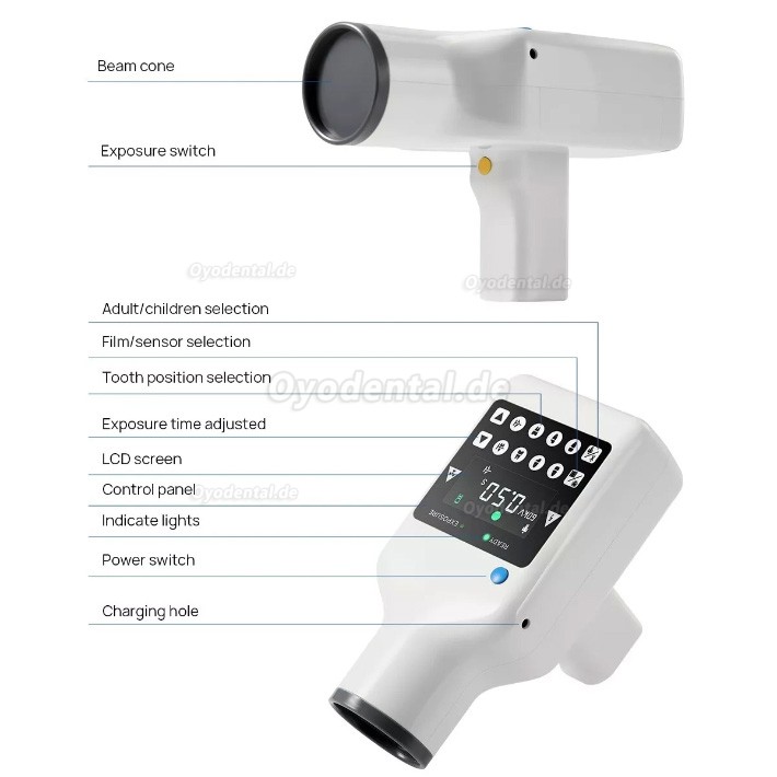 Tragbares digitales hochfrequenz-dentalröntgengerät RAY-221