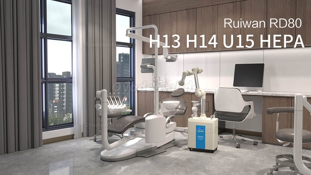 RUIWAN 220W RD80 Dental Extra Oral Aerosol Suction System 4 Filters layer+ 2 UV lamps + Plasma