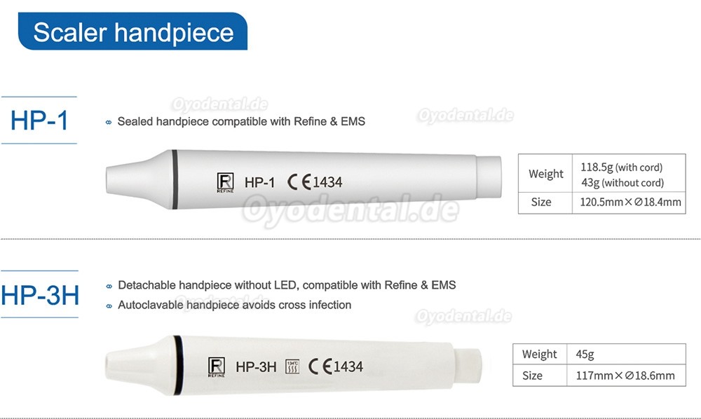 Refine Dental Ultraschall Handstück Kompatibel mit Refine & EMS