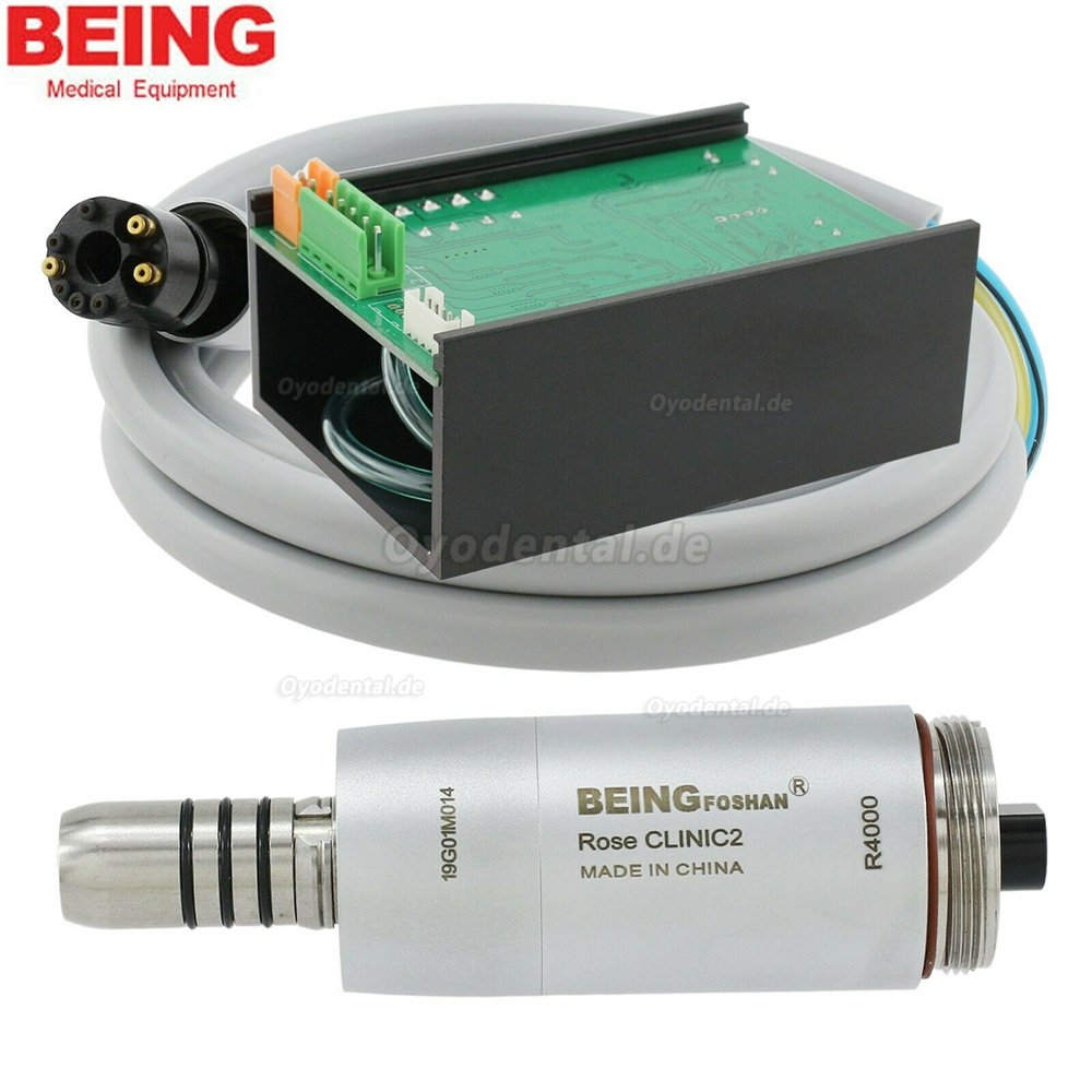 BEING Electric Bürstenloser Mikromotor LED Handstück Rose4000 Fit Kavo + Faseroptik 1:5 Winkelstücke Handstück