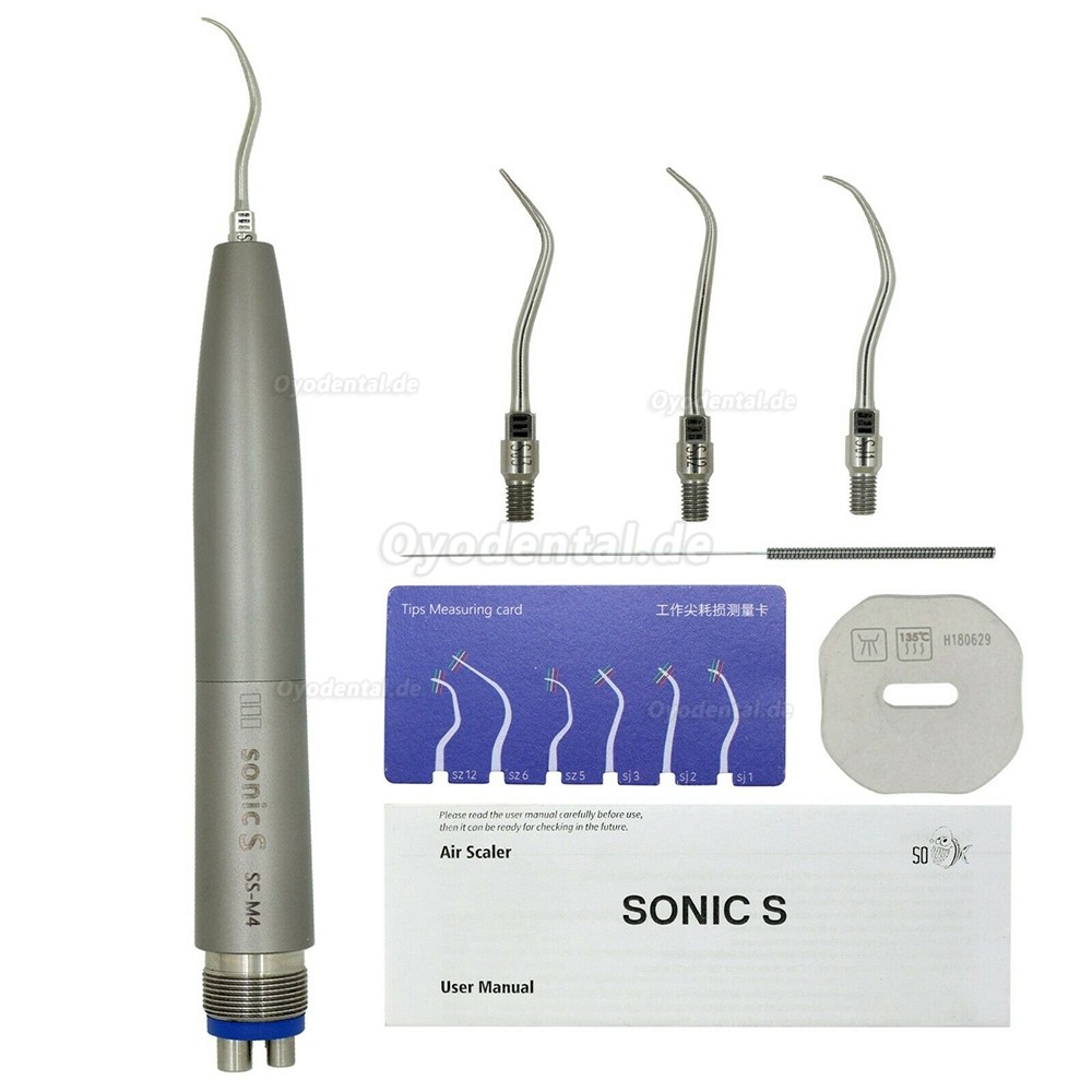 Sonic S Dental Hygienist Luft Scaler Handstück mit S1 S2 S3 Tipps 4 Loch