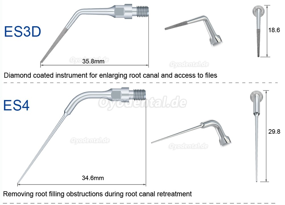 5 Stück Ultraschallspitzen für Implantate ES3D ES4D ES5D ES10D ES14 ES14D ES15 ES15D Kompatibel mit Sirona Ultraschall H