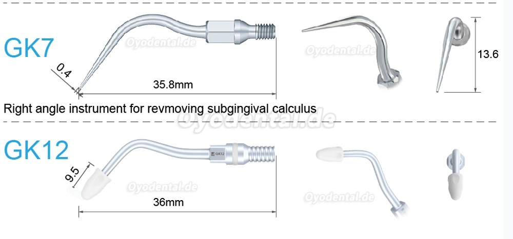 5 Stück Ultraschallspitzen GK1 GK2 GK3 GK4 GK5 GK6 GK7 GK12 GK14 GK16 Kompatibel mit KAVO SONICflex Ultraschall Handstüc