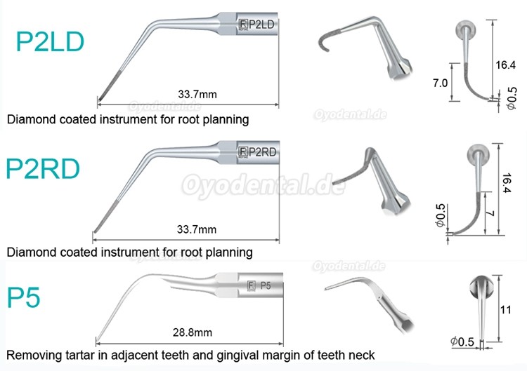 5 Stück Ultraschallspitzen Aufbereitung P2L P2R P2LD P2RD P5 P6 P7 P8 P10 P11 P12 P14L Kompatibel mit Refine EMS Woodpec