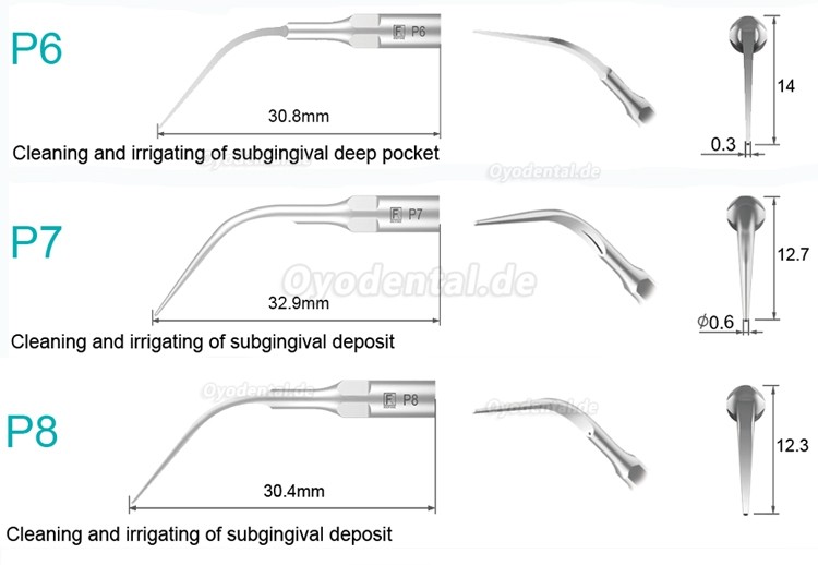 5 Stück Ultraschallspitzen Aufbereitung P2L P2R P2LD P2RD P5 P6 P7 P8 P10 P11 P12 P14L Kompatibel mit Refine EMS Woodpec