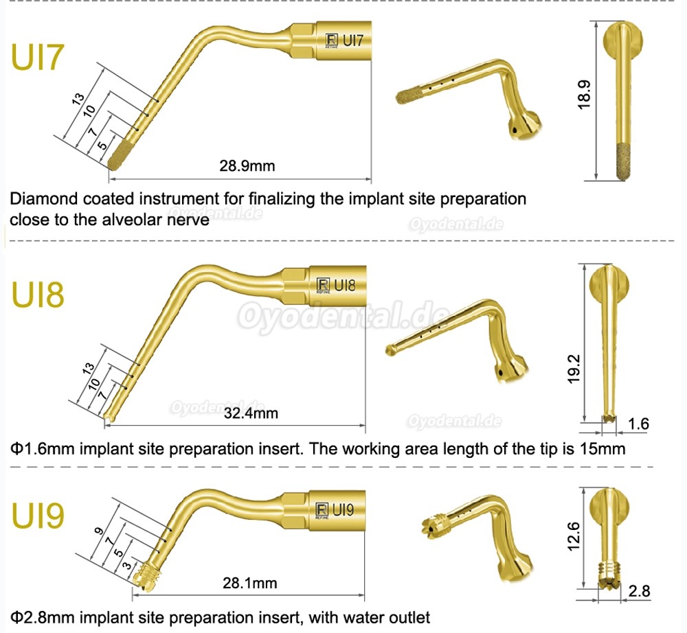 1 Stück Piezochirurgische Ansätze Spitzen Ul1 UI2 UI3 UI4 UI5 für Knochenschneiden Sinus lift Implantate Kompatibel mit