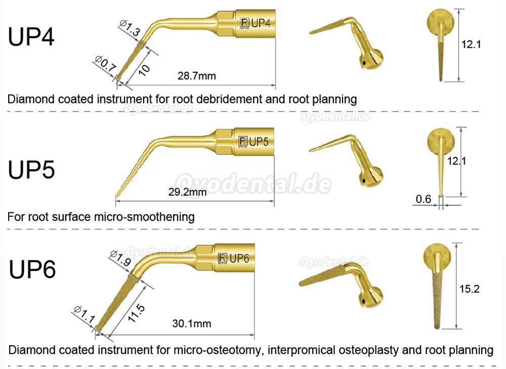 1 Stück Piezochirurgische Ansätze Spitzen UP1 UP2 UP3 UP4 UP5 UP6 UP7/8 für Knochenschneiden Sinus lift Implantate Kompa