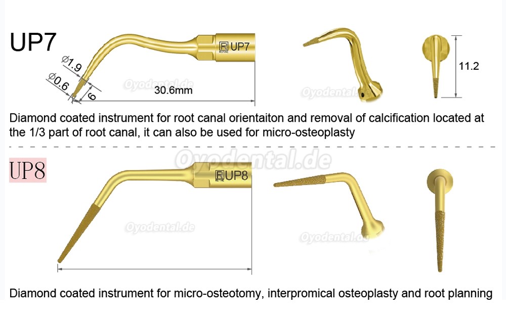 1 Stück Piezochirurgische Ansätze Spitzen UP1 UP2 UP3 UP4 UP5 UP6 UP7/8 für Knochenschneiden Sinus lift Implantate Kompa