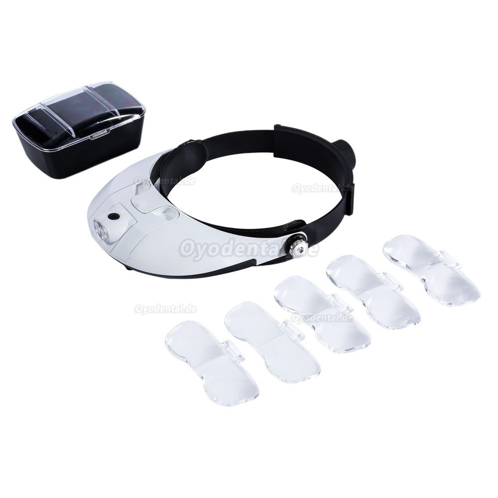 Zahnarzt-Lupen-Vergrößerungsglas Surgical mit 5 Wechselobjektiv + LED-Scheinwerfer Zahnarzt-Lupen-Vergrößerungsglas Surgical mit 5 Wechselobjektiv + LED-Scheinwerfer
