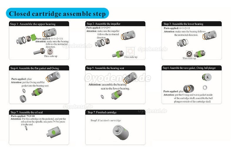 Dental Schnelle Geschwindigkeit Handstück Wartung Turbinenlager Reparatur Presswerkzeuge Kit