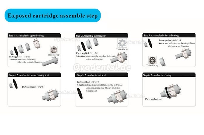 Dental Schnelle Geschwindigkeit Handstück Wartung Turbinenlager Reparatur Presswerkzeuge Kit