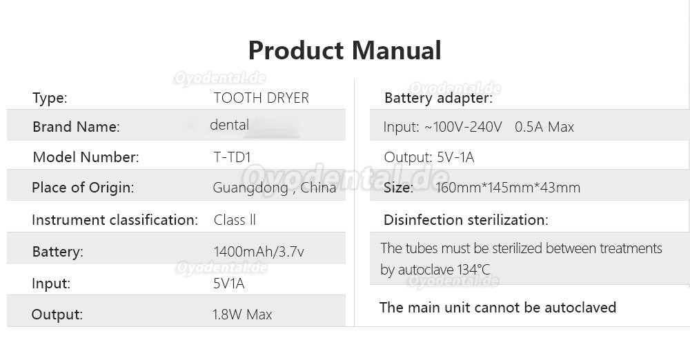 Elektrischer Trockner für Dentallabor-Trockner Dental Air Zahntrockner