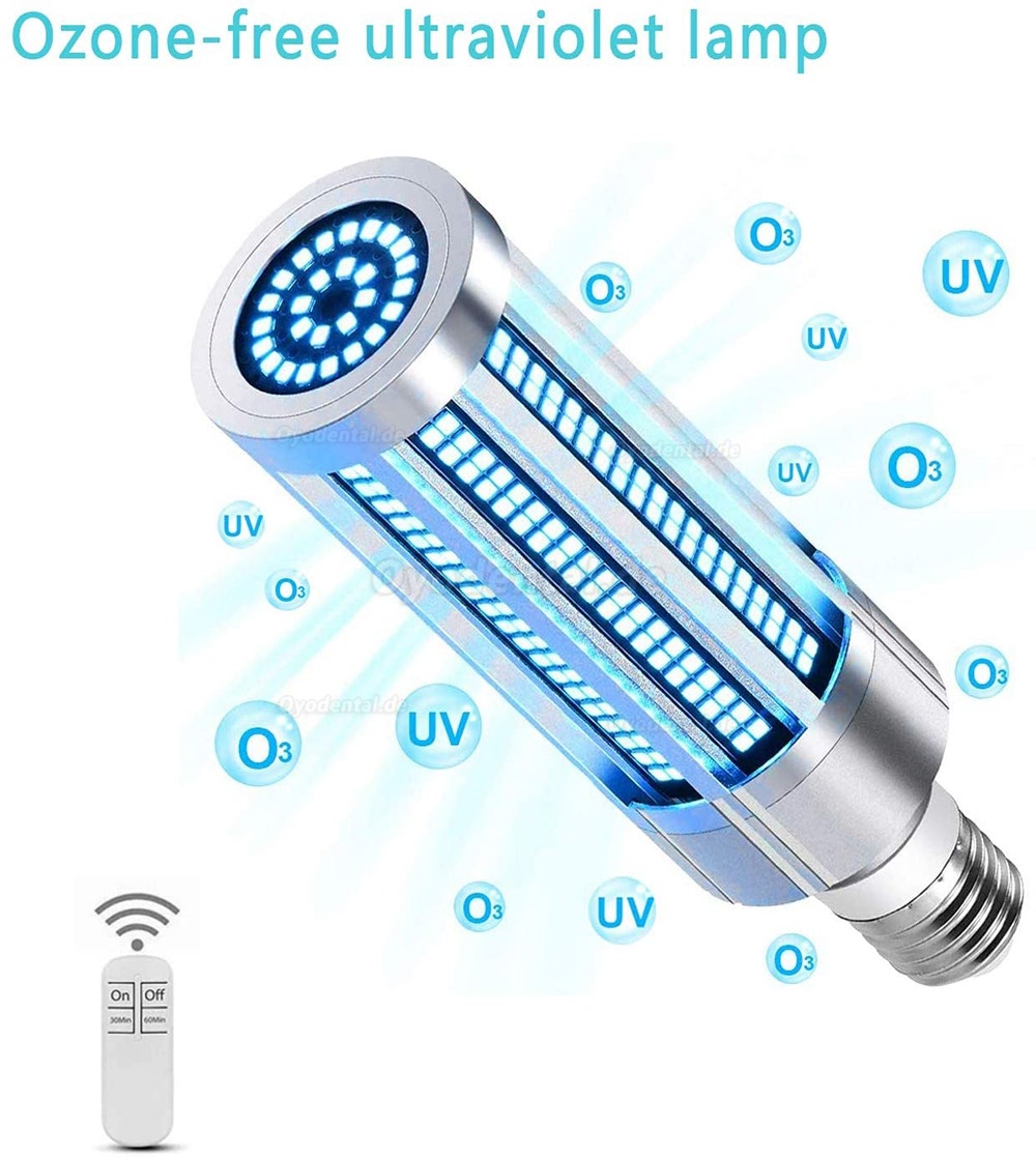 UV Desinfektion Lampe 60W 2 per pack Desinfektion Lampe LED Glühbirne mit Fernbedienung Beleuchtungsfläche 40 ㎡ Ozonfreie [Energieklasse A+]