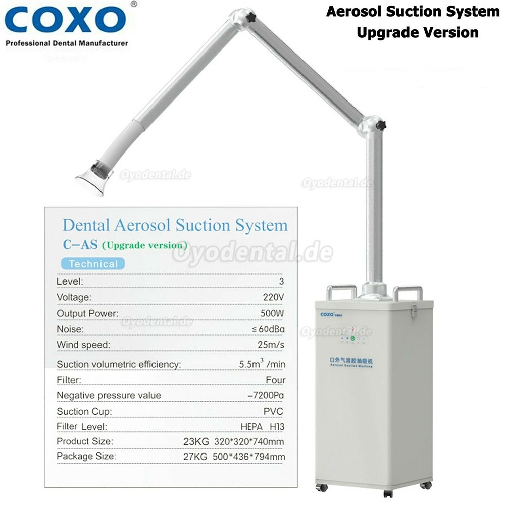 YUSENDENT COXO Aktualisierter Aerosol-Absaugung Extraoral Aerosol Sauggerät UV-Tröpfchenentferner