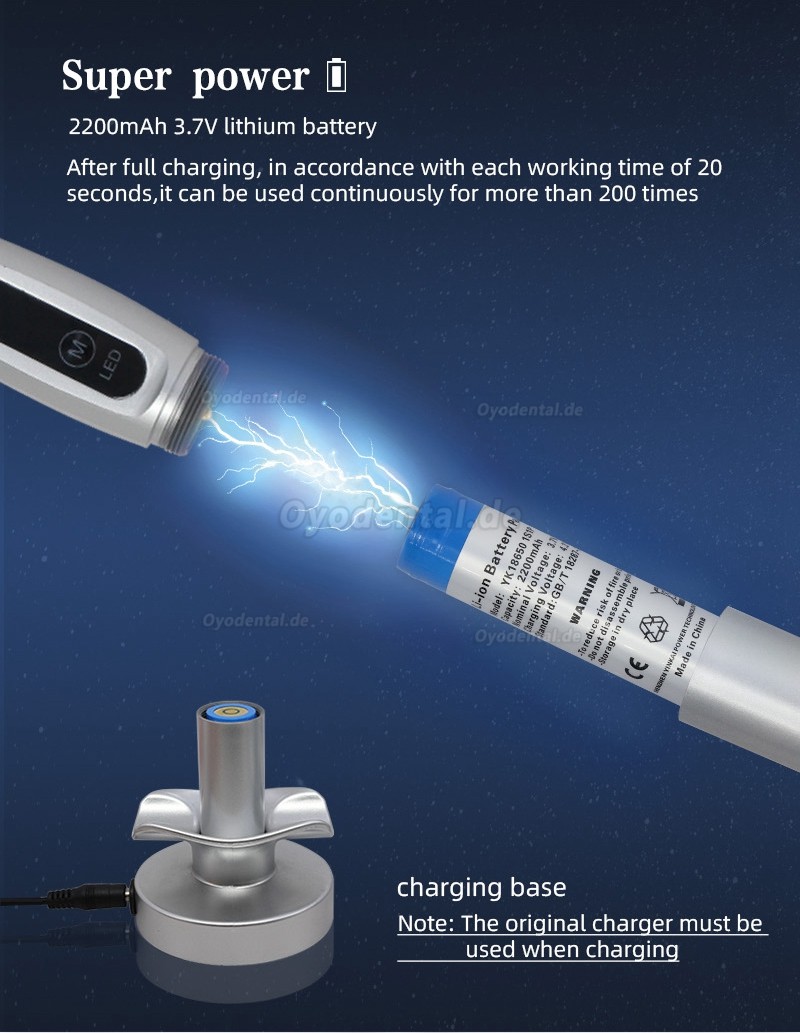 LY®Dental Polymerisationslampe 1500mw wireless kabellose LED-Lampe