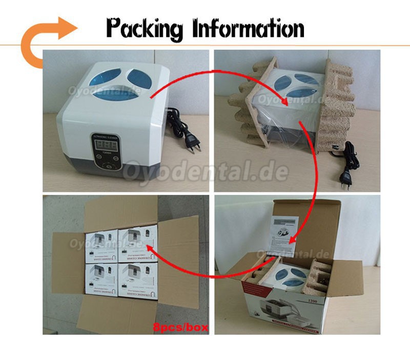 Digital Dental Ultraschallreiniger‎ mit Heizung1.3L VGT-1200H