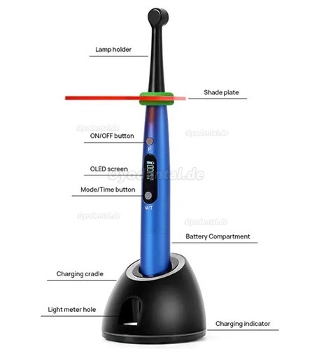 VRN DV-50 Dental Coreless LED-Polymerisationslampe mit Karieserkennung und Lichthärtungsmessgerät