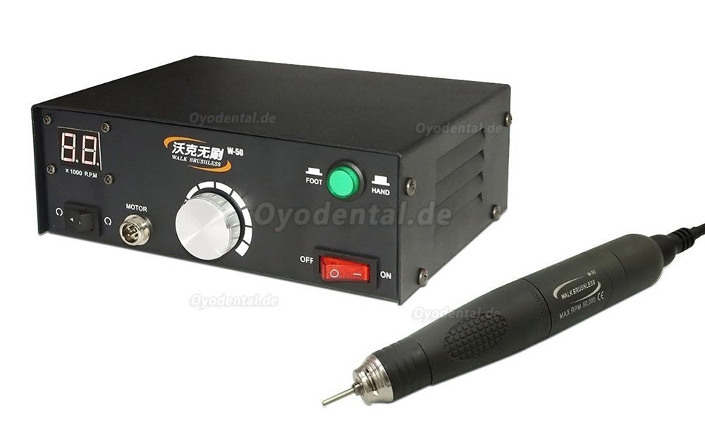 Bürstenlose Mikromotor-Poliermaschine für Dentallabore + Mikromotor-Handstück 50K RPM Bürstenlose Mikromotor-Poliermaschine für Dentallabore + Mikromotor-Handstück 50K RPM