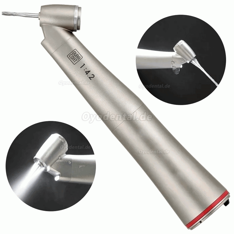 Westcode Dental 45° Glasfaser Rotes Winkelstück  1:4.2 mit Licht und Spray E-Typ