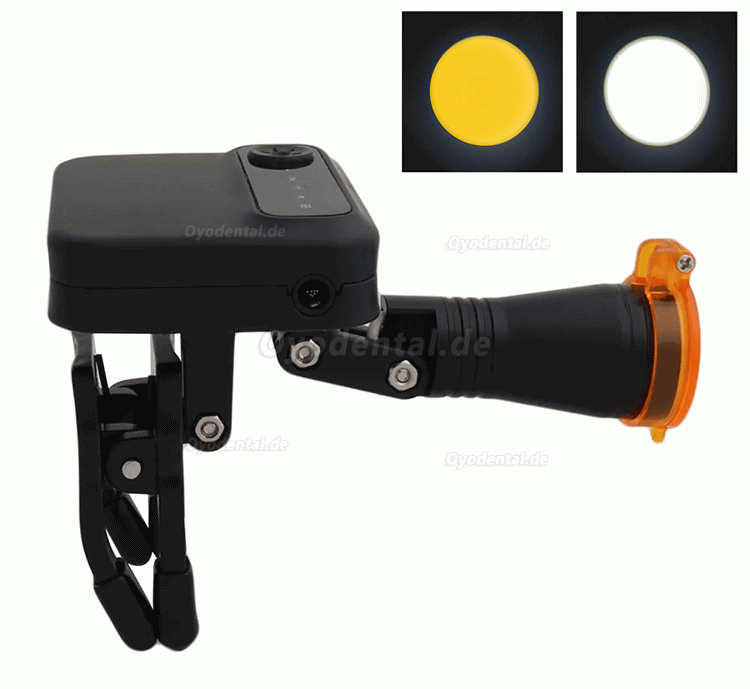 5W LED-Scheinwerfer kabellos mit 2 Batterien verstellbare Kopfleuchte für Dentallupen