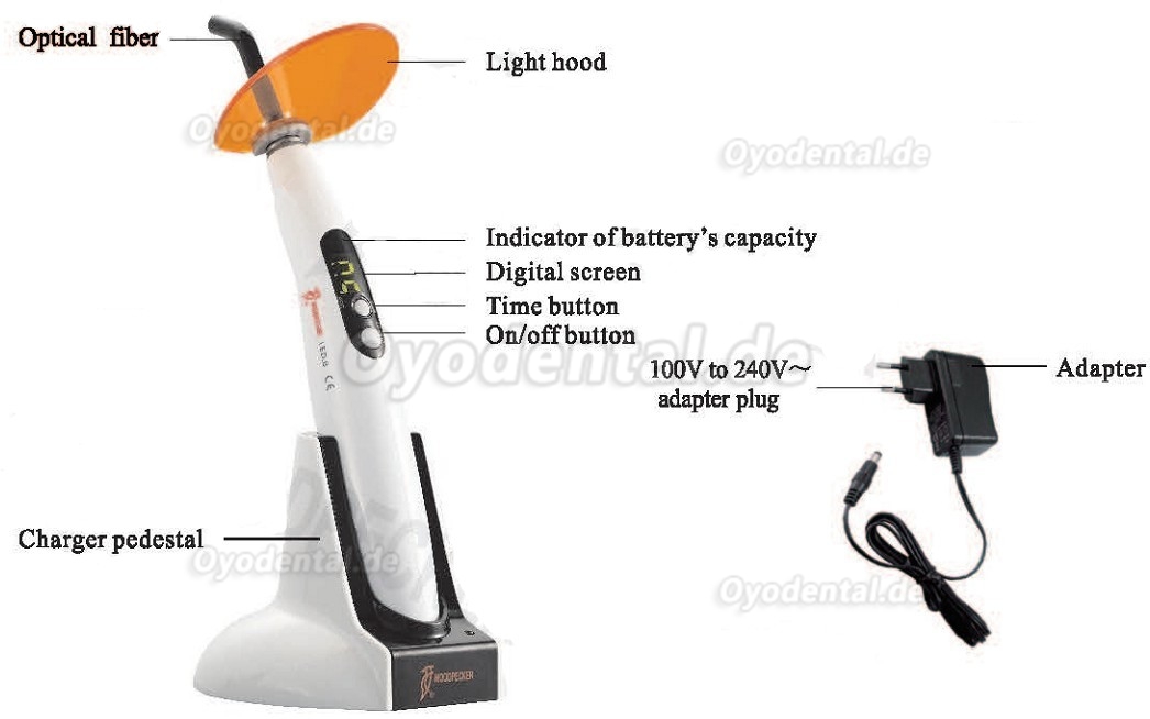 Woodpecker® LED.B Dental Polymerisationslampe kabellos LED-Lampe