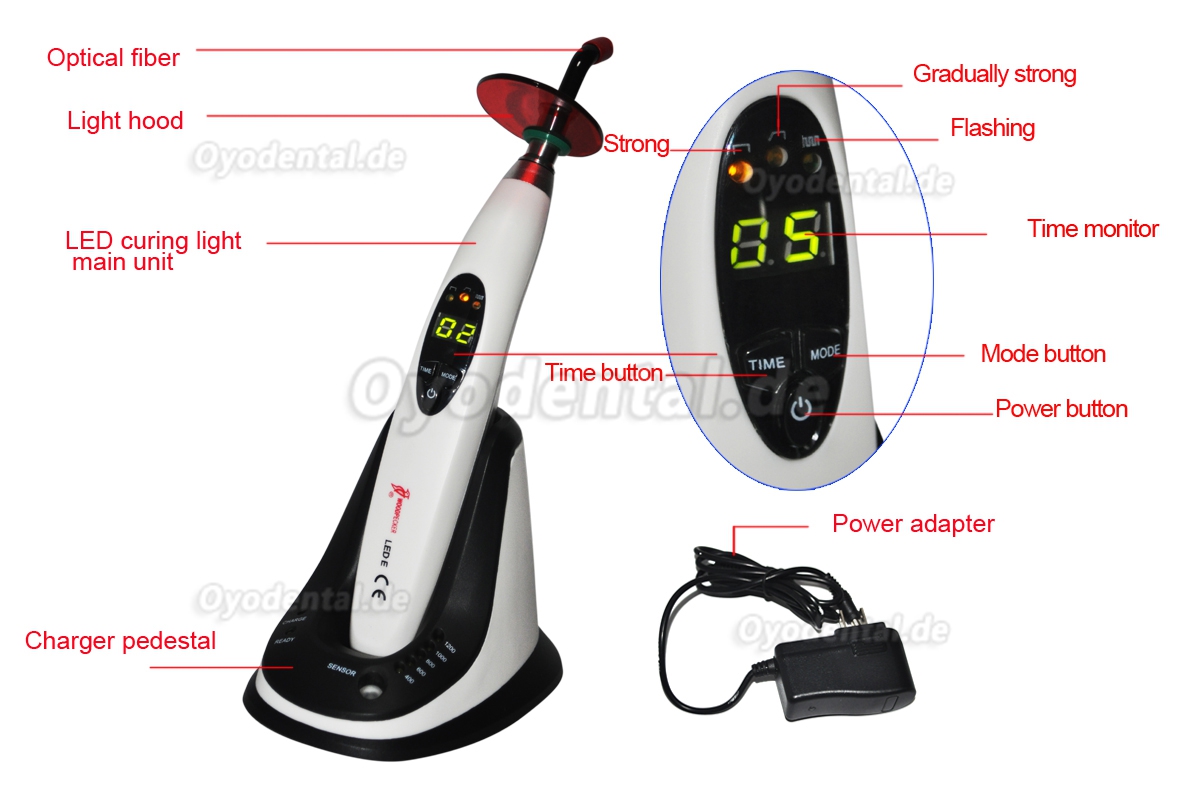 Woodpecker® LED.E Dental Polymerisationslampe kabellos LED-Lampe